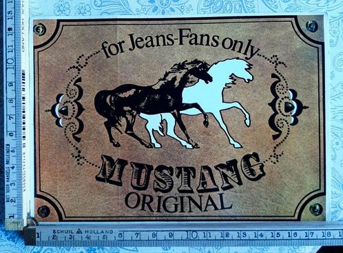 Vintage sticker Mustang original for jeans fans only paarden, Verzamelen, Stickers, Zo goed als nieuw, Ophalen of Verzenden