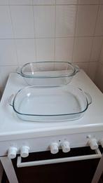 Grote ovenschaal met deksel of 2 ovenschalen glas, Ophalen of Verzenden, Zo goed als nieuw