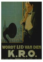 1e Affiche Ledenwerfactie KRO in 1926.(repro op ansichtkaart, Verzenden, 1980 tot heden, Ongelopen, Cultuur en Media