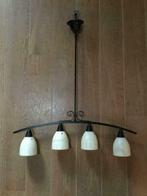 Metalen hang lamp met albast kapjes, Ophalen of Verzenden, Gebruikt, Metaal