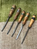 Vintage Nooitgedagt HoutBeitels 5/ Stuk, Ophalen of Verzenden