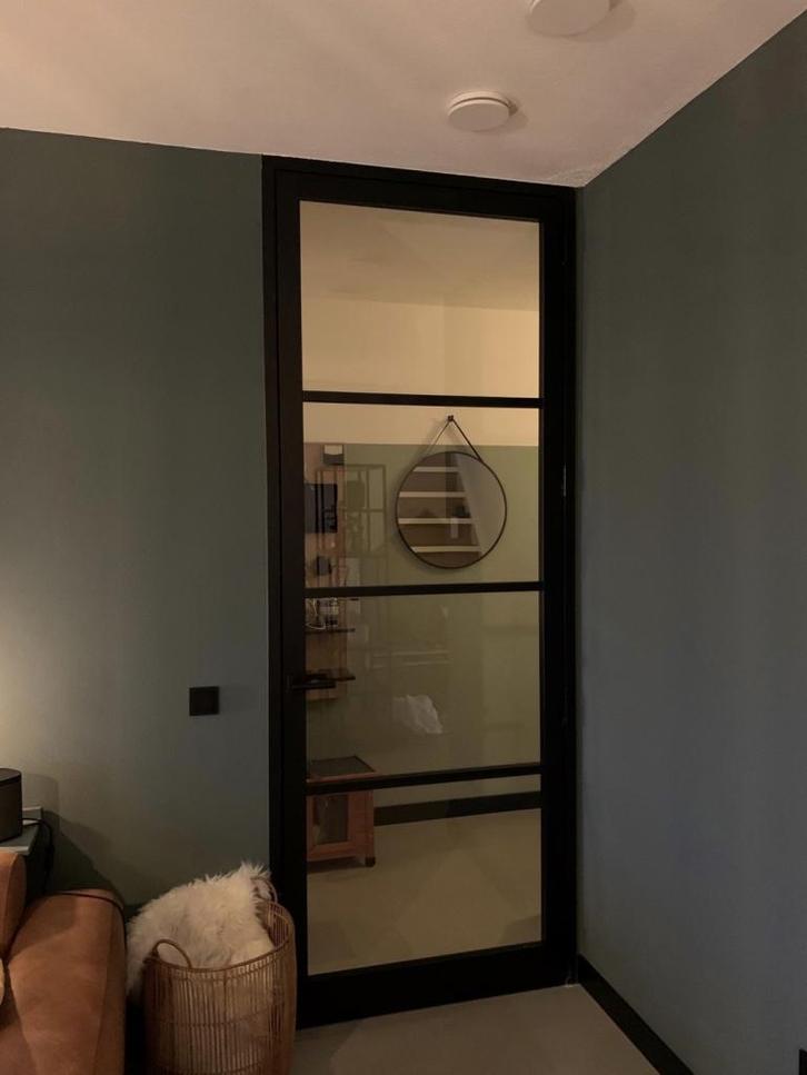 Zwarte Kamerhoge Binnendeur Stomp met glas | Deur, Doe-het-zelf en Verbouw, Deuren en Horren, Nieuw, Binnendeur, 215 cm of meer