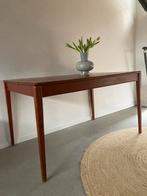 Midcentury vintage teak eettafel uitschuifbaar, Ophalen, Gebruikt, 50 tot 100 cm, Vijf personen of meer