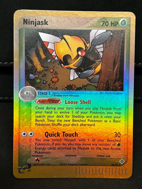 Ninjask 18 Reverse Holo Pokemon Dragon, Hobby en Vrije tijd, Verzamelkaartspellen | Pokémon, Zo goed als nieuw, Losse kaart, Verzenden