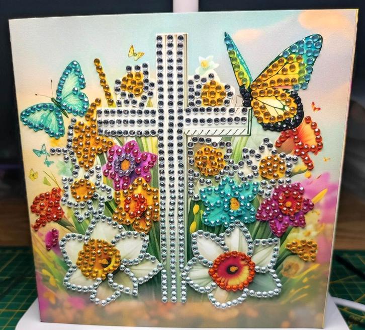 Diamond Painting Condoleance kaart 4, Hobby en Vrije tijd, Kaarten | Zelfgemaakt, Nieuw, Overige thema's, Ophalen of Verzenden