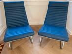 Leolux leren fauteuils blauw leer (2 stuks), Huis en Inrichting, Ophalen, Twee, Blauw, Leer