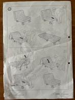 Inklapbare bedstoel 1-persoons, wit., Ophalen, Verstelbaar, 90 cm, Eenpersoons