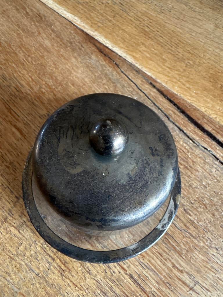 Antiek verzilverd botervlootje, Ophalen of Verzenden