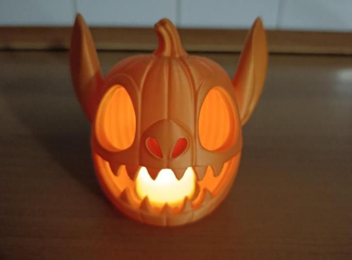 halloween pompoen - theelicht stitch 3d, Hobby en Vrije tijd, Feestartikelen, Nieuw, Feestartikel, Halloween of Griezel, Ophalen of Verzenden