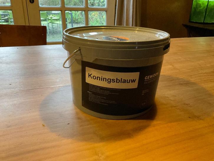 Muurverf, Doe-het-zelf en Verbouw, Verf, Beits en Lak, Nieuw, Verf, Minder dan 5 liter, Blauw, Ophalen of Verzenden