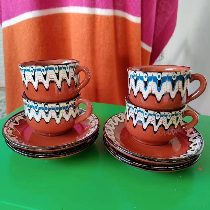 Retro Kopjes & Schotels - Jaren 70, Huis en Inrichting, Keuken | Servies, Gebruikt, Kop(pen) en/of Schotel(s), Overige stijlen