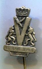 Nederland Bevrijd 1945 - 1965 zilverkleurig speldje( U_002), Verzamelen, Speldjes, Pins en Buttons, Verzenden, Nieuw, Stad of Land