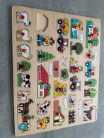 Houten Knoppuzzel Dieren - Mist 1 stuk, 2 tot 4 jaar, Gebruikt, 10 tot 50 stukjes, Ophalen of Verzenden