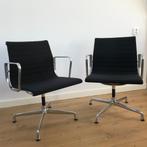 2 Vitra Eames Aluminium stoel EA 108 EA108 gepolijst chroom, Huis en Inrichting, Ophalen, Gebruikt, Zwart, Nvt