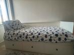 2 stuks, Ikea bed, met 3 lades en onderbed,incl matrassen, 180 cm, Gebruikt, Wit, Hout