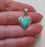 Zilveren hart hanger met steen nr.614