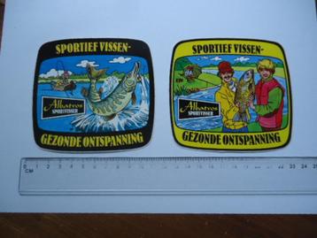 sticker oud Albatros nl vissen hengelsport snoeken strip 2x beschikbaar voor biedingen