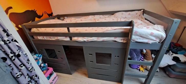 Half Hoogslaper Ties + wanden, Kinderen en Baby's, Kinderkamer | Stapelbedden en Hoogslapers, Gebruikt, Halfhoogslaper, Ophalen