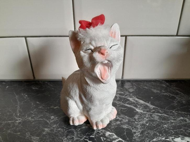 Kerst kat grijs miauwend, Diversen, Kerst, Gebruikt, Ophalen of Verzenden