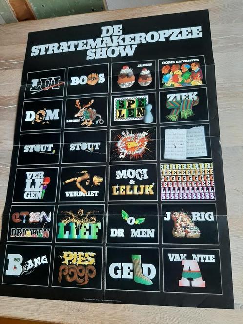 origineel affiche Stratemakeropzee show jaren 70 Vara, Verzamelen, Posters, Gebruikt, Film en Tv, A1 t/m A3, Rechthoekig Staand