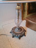 Vintage tafellampje met glazen en metalen voet, Heikant 21 Kaatsheuvel, Ophalen of Verzenden, Zo goed als nieuw, Jolandamonsieurs@gmail.com