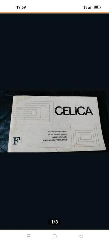 TOYOTA CELICA TYPE 1 instructieboekje 125 blz nederlands beschikbaar voor biedingen