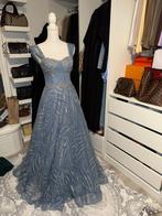 Blauwe glitter gala jurk, Kleding | Dames, Ophalen of Verzenden, Zo goed als nieuw, Blauw, Trouwjurk