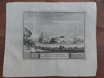 38 / Huis te Marquette bij Heemskerk Orig. gravure uit 1736 beschikbaar voor biedingen