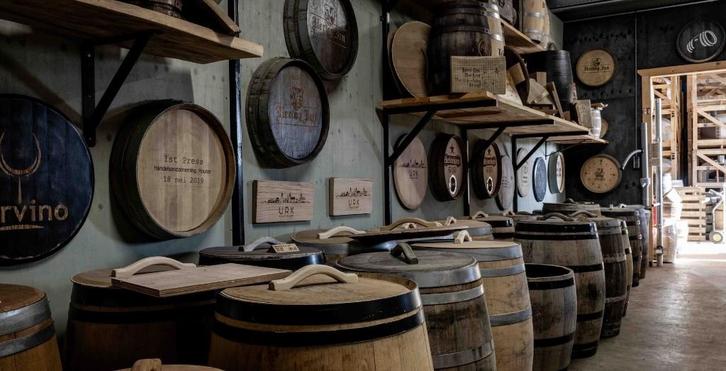 Regenton Losdeksel Kraan Regenopvang Eiken Wijnvat, Tuin en Terras, Regentonnen, Nieuw, Hout, 150 liter of meer, Ophalen of Verzenden