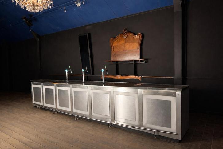 6 meter RVS horeca bar met LED en Gamko koelingen, Zakelijke goederen, Horeca | Meubilair en Inrichting, Barinrichting, Gebruikt