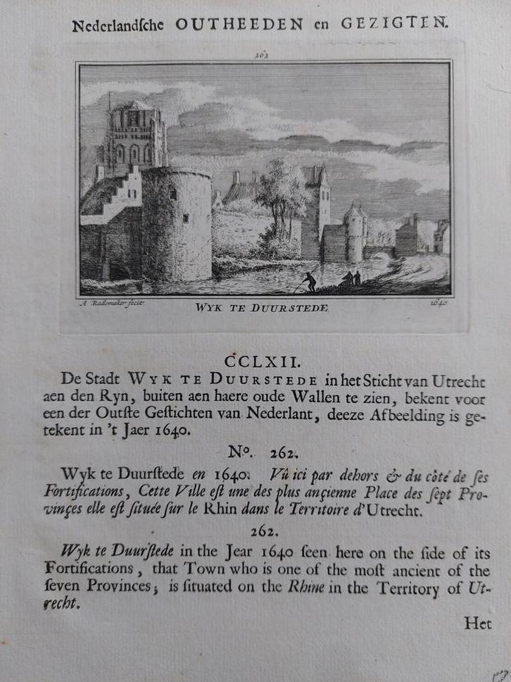 262 / Wyk by Duurstede - Wijk bij Duurstede Gravure uit 1732, Antiek en Kunst, Kunst | Etsen en Gravures, Ophalen of Verzenden
