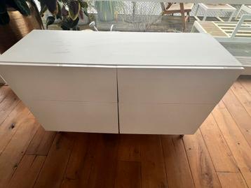 BESTA IKEA Opbergcombi met deuren/lades, wit/Selsviken - afbeelding 1