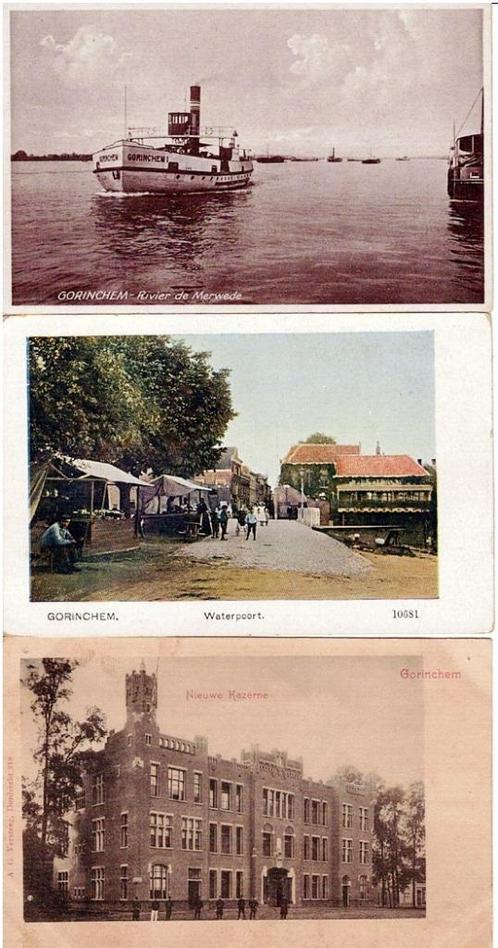 Gorinchem in 3-voud  beeld  ongelopen, Verzamelen, Ansichtkaarten | Nederland, Ongelopen, Zuid-Holland, Voor 1920, Verzenden