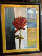 Groot schilderij van August A Niekamp (Harry Kwant) - Roos, Antiek en Kunst, Ophalen