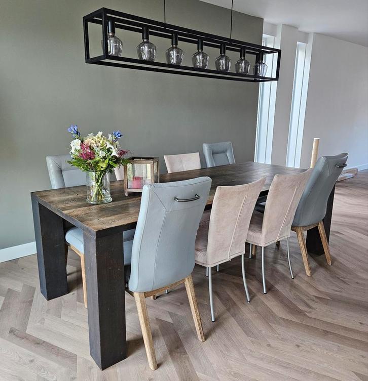 Prachtige grote massief houten tafel, Huis en Inrichting, Tafels | Eettafels, Gebruikt, 50 tot 100 cm, 200 cm of meer, Vijf personen of meer