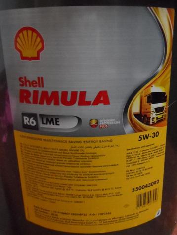 Volsynthetische Shell Rimula R6LME 5W-30 Motor Olie 20 Liter beschikbaar voor biedingen
