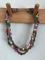 Ketting met kleurrijke steentjes, Sieraden, Tassen en Uiterlijk, Ophalen of Verzenden, Zo goed als nieuw, Overige kleuren, Overige materialen