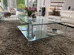 Glazen salontafel en bijzettafel, Huis en Inrichting, Ophalen, Minder dan 45 cm, Gebruikt, Design