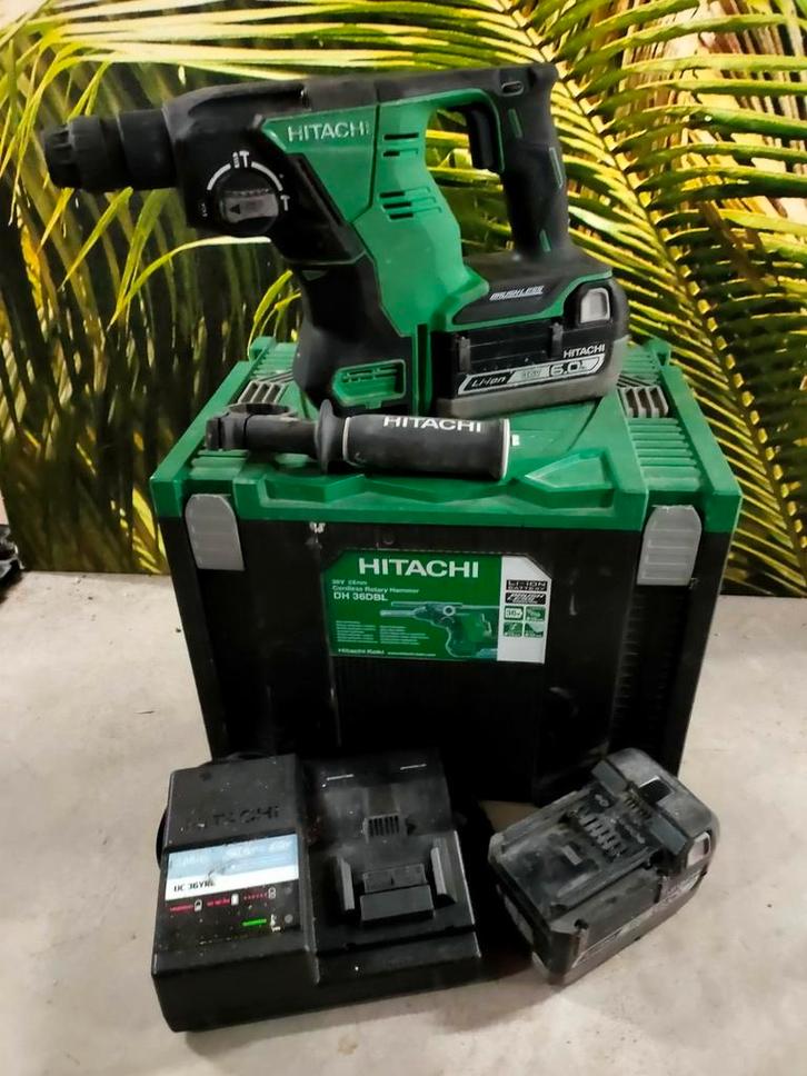 Hitachi DH 36DBL, snoerloze boorhamer set, Doe-het-zelf en Verbouw, Gereedschap | Boormachines, Gebruikt, Boor- en/of Breekhamer