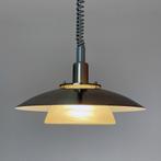 vintage Deens Design LAMP met trekpendel glas RVS staal 90's, Gebruikt, Vintage Scandinavisch Mid Century Design Nordic industrieel