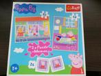 Peppa Pig 2 puzzels en memory zgan, Ophalen, 10 tot 50 stukjes, Zo goed als nieuw