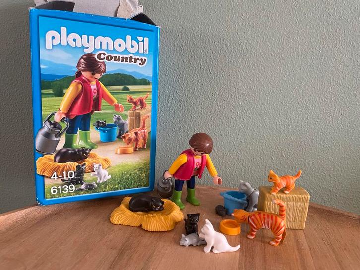 Playmobil 6139 Bonte Kattenfamilie - Compleet!, Kinderen en Baby's, Speelgoed | Playmobil, Zo goed als nieuw, Complete set, Ophalen of Verzenden