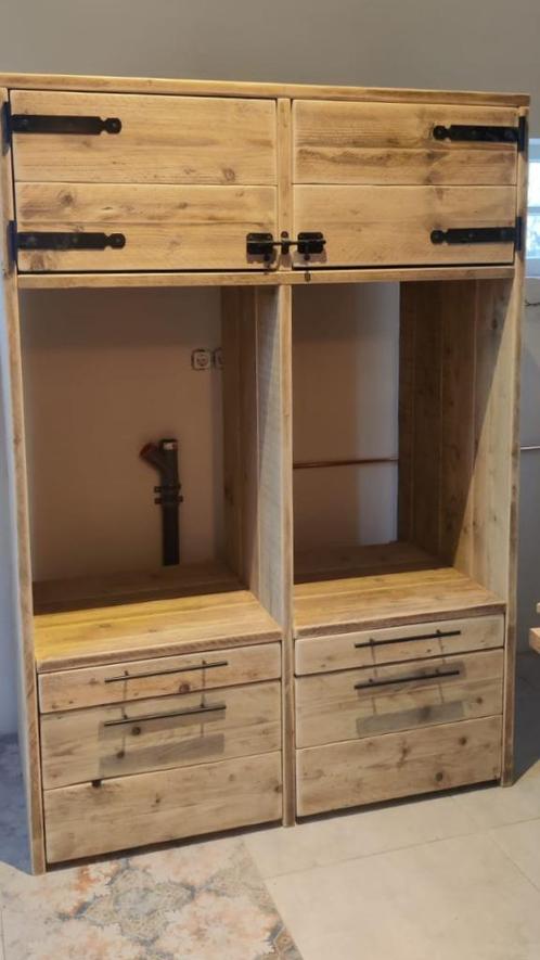 Wasmachine-ombouw verhoger voorraadkast lades bijkeuken, Huis en Inrichting, Keuken | Keukenelementen, Nieuw, 150 tot 200 cm, 100 tot 150 cm
