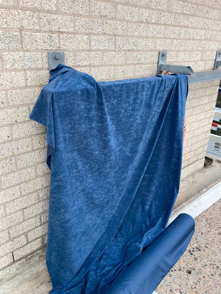 Sterke Meubelstof patrolblauw voor boot caravan of bankstel, Hobby en Vrije tijd, Stoffen en Lappen, Nieuw, Polyester, 120 cm of meer