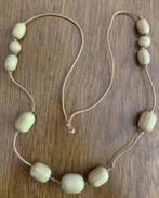 Ketting vrij grote beige - bruine kralen; ongeveer 50 cm lan, Sieraden, Tassen en Uiterlijk, Kettingen, Overige materialen, Verstelbaar