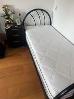 Eenpersoonsbed met nachtkastje - Zwart, 90 cm, Eenpersoons, Zwart, Ophalen of Verzenden