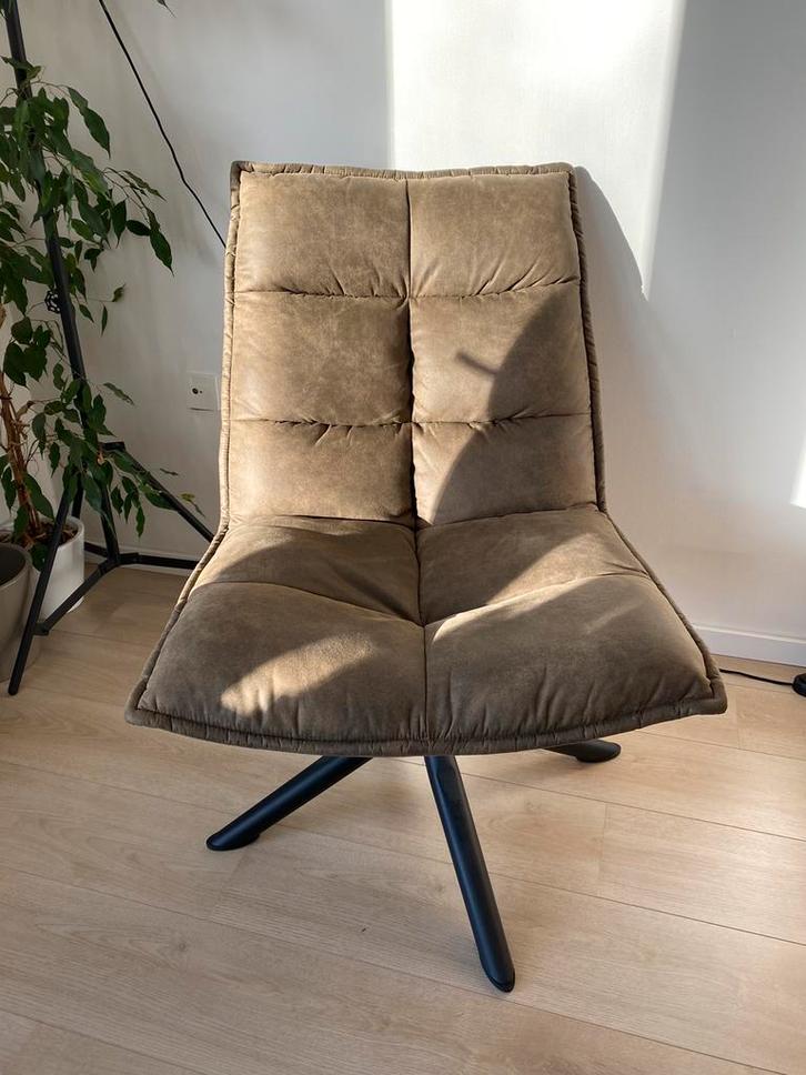 Draaistoel fauteuil Clayton groen leen bakker, Huis en Inrichting, Fauteuils, Zo goed als nieuw, Stof, 50 tot 75 cm, 75 tot 100 cm