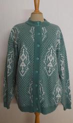 Folklore groen/wit vintage wol mix print vest! XL, Ophalen of Verzenden, Zo goed als nieuw, Maat 46/48 (XL) of groter, Groen