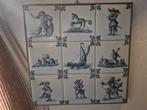 Oude tegeltableau met diverse afbeeldingen, Ophalen of Verzenden
