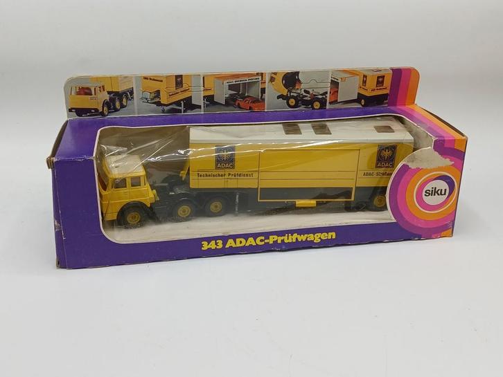 SIKU Henschel Adac servicestation 343, Hobby en Vrije tijd, Modelauto's | 1:50, Zo goed als nieuw, Bus of Vrachtwagen, SIKU, Ophalen of Verzenden